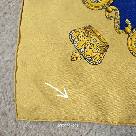 Hermès 'Les Tambours' Silk Scarf Gold Yellow - Picture 12 of 15
